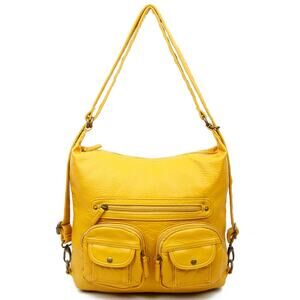 NWT New Ampère Creations Honey Mustard 3 In 1 Convertible Crossbody Backpack Bag
